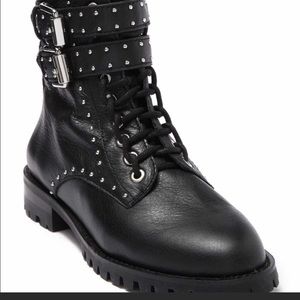 Rebecca Minkoff Black leather Jaiden Combat boot.